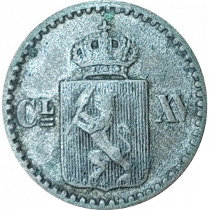Аверс монеты Норвегия, 2 скиллинга, 1870-1871