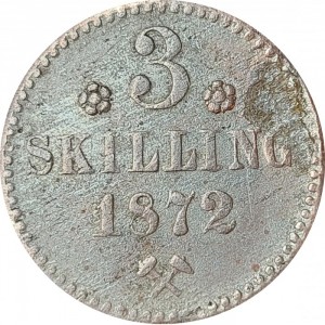 Реверс монеты Норвегия, 3 скиллинга, 1872-1873