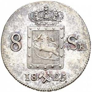 Реверс монеты Норвегия, 8 скиллингов, 1825-1827