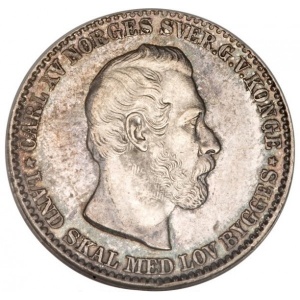 Аверс монеты Норвегия, 12 скиллингов, 1865