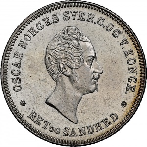 Аверс монеты Норвегия, ½ спесие далера, 1846-1855