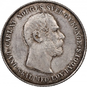 Аверс монеты Норвегия, ½ спесие далера, 1862