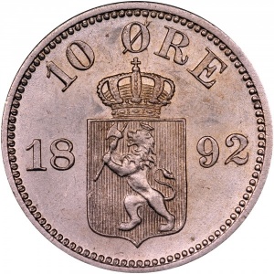 Реверс монеты Норвегия, 10 эре, 1875-1903