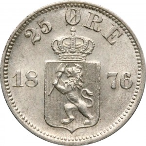 Реверс монеты Норвегия, 25 эре, 1876
