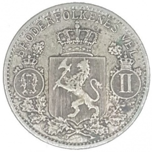 Аверс монеты Норвегия, 25 эре, 1896-1904