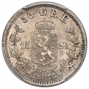 Реверс монеты Норвегия, 50 эре, 1874-1875