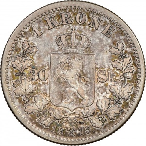 Реверс монеты Норвегия, 1 крона, 1875