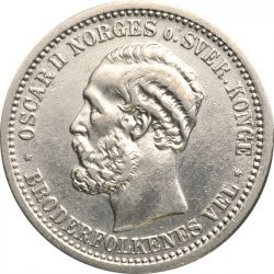 Аверс монеты Норвегия, 1 крона, 1877-1904