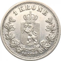 Реверс монеты Норвегия, 1 крона, 1877-1904