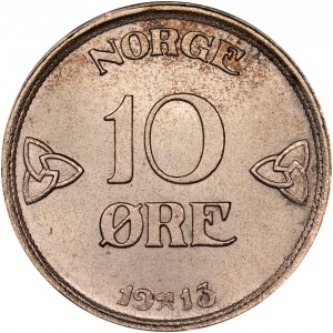 Реверс монеты Норвегия, 10 эре, 1909-1919