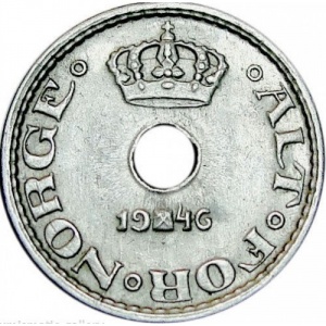 Аверс монеты Норвегия, 10 эре, 1924-1951