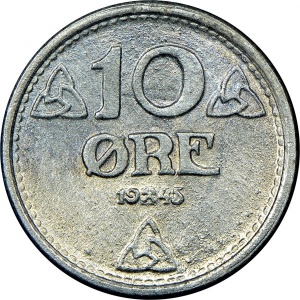 Реверс монеты Норвегия, 10 эре, 1941-1945