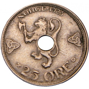 Реверс монеты Норвегия, 25 эре, 1921-1923