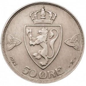 Реверс монеты Норвегия, 50 эре, 1920-1923