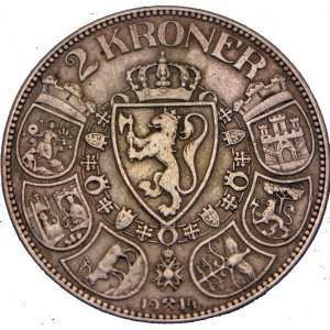 Реверс монеты Норвегия, 2 кроны, 1908-1917