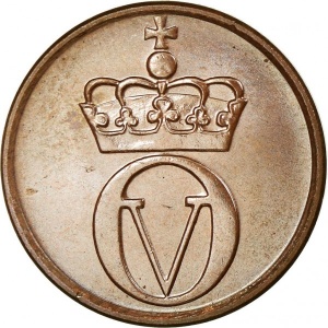Аверс монеты Норвегия, 1 эре, 1958-1972