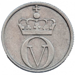 Аверс монеты Норвегия, 10 эре, 1958
