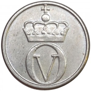 Аверс монеты Норвегия, 10 эре, 1959-1973