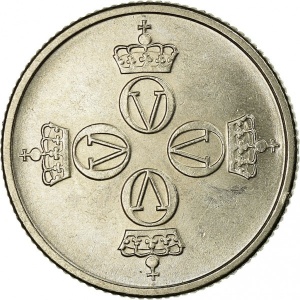 Аверс монеты Норвегия, 25 эре, 1974-1982