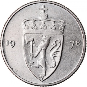 Аверс монеты Норвегия, 50 эре, 1974-1996
