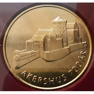 Реверс монеты Норвегия, 20 крон, 1999, 700 лет Крепости Акерсхус
