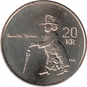 Реверс монеты Норвегия, 20 крон, 2006, 100 лет со дня смерти Генрика Ибсена