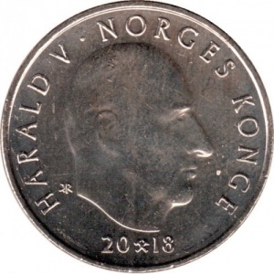 Аверс монеты Норвегия, 20 крон, 2018, 150 лет норвежской треккинговой ассоциации
