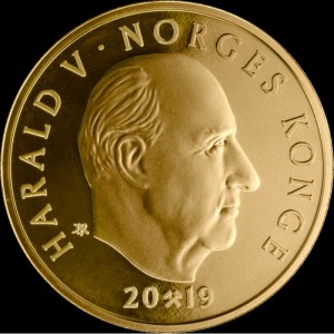 Аверс монеты Норвегия, 20 крон, 2019, 150 лет со дня рождения Густава Вигеланда