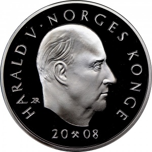 Аверс монеты Норвегия, 200 крон, 2008, 200 лет со дня рождения Генрика Вергеланна