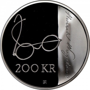 Реверс монеты Норвегия, 200 крон, 2008, 200 лет со дня рождения Генрика Вергеланна