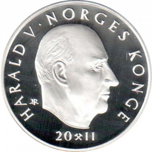 Аверс монеты Норвегия, 200 крон, 2011, Чемпионат мира по лыжным видам спорта 2011, Осло