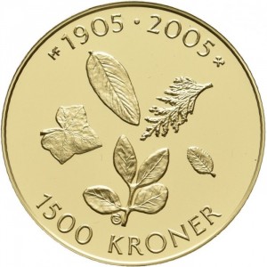 Реверс монеты Норвегия, 1500 крон, 2003, 100 лет Независимости