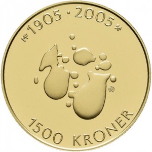 Реверс монеты Норвегия, 1500 крон, 2004, 100 лет Независимости