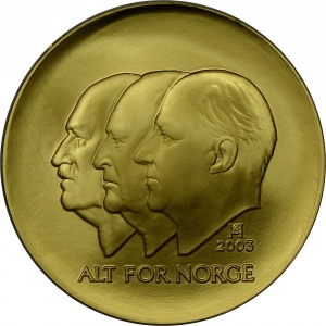 Аверс монеты Норвегия, 1500 крон, 2005, 100 лет Независимости