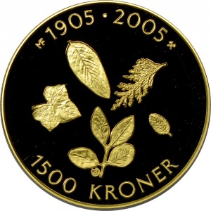 Реверс монеты Норвегия, 1500 крон, 2005, 100 лет Независимости