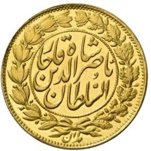 Реверс монеты Иран, 1 туман, 1880-1896