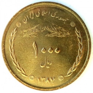 Аверс монеты Иран, 1000 риалов, 2008-2010