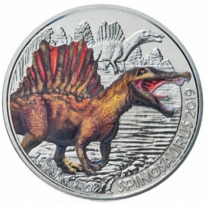 Реверс монеты Австрия, 3 евро, 2019, Спинозавр /Spinosaurus/