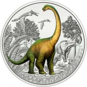 Реверс монеты Австрия, 3 евро, 2021, Аргентинозавр /Argentinosaurus/