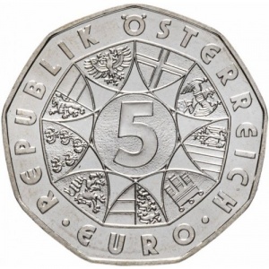 Аверс монеты Австрия, 5 евро, 2003, Гидроэлектростанция