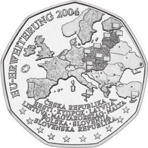Реверс монеты Австрия, 5 евро, 2004, Расширение Европейского Союза