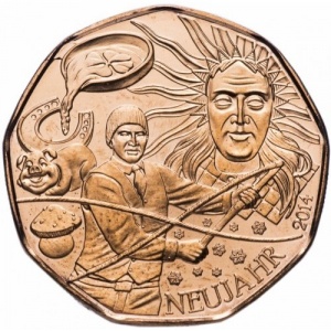 Реверс монеты Австрия, 5 евро, 2014, Новый год