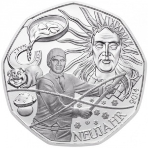 Реверс монеты Австрия, 5 евро, 2014, Новый год