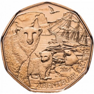 Реверс монеты Австрия, 5 евро, 2014, Арктическое приключение