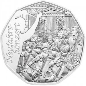 Реверс монеты Австрия, 5 евро, 2016, Новый год. Новогодний концерт Венского филармонического оркестра