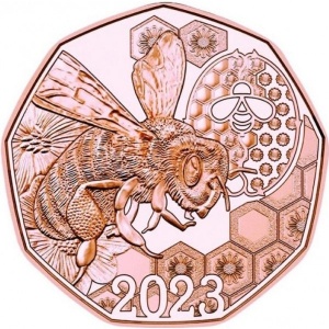 Реверс монеты Австрия, 5 евро, 2023, Пчелиный танец