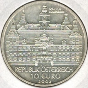Аверс монеты Австрия, 10 евро, 2002, Замок Эггенберг