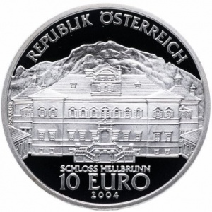 Аверс монеты Австрия, 10 евро, 2004, Замок Хельбрунн
