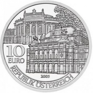 Аверс монеты Австрия, 10 евро, 2005, Бургтеатер
