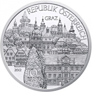 Аверс монеты Австрия, 10 евро, 2012, Земли Австрии - Штирия